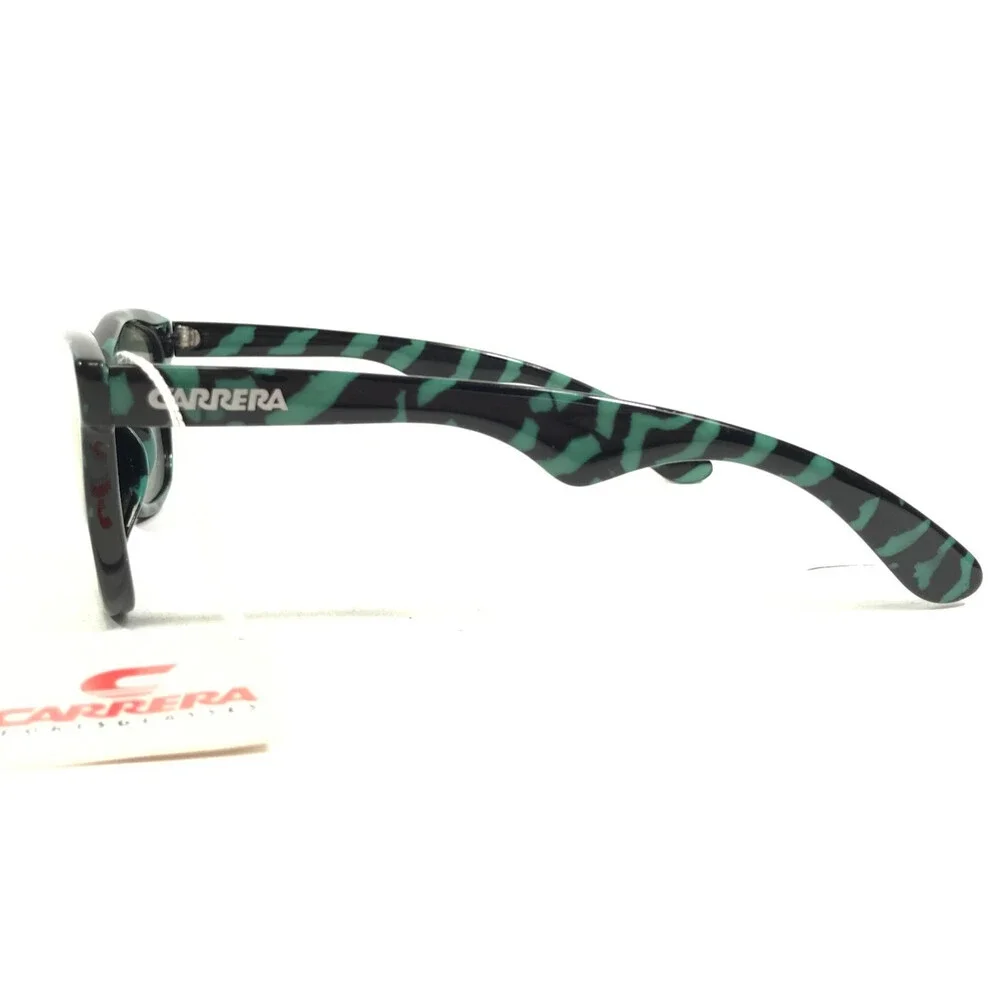 Vintage Carrera Sunglasses 5447 95 Black Green Tiger Striped Frames Blue Mirror